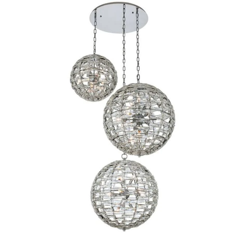 Allegri Alta 27 Light 40" Wide Crystal Multi Light Pendant - (3) 18" Spheres - Image 2