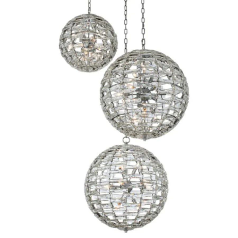 Allegri Alta 36 Light 48″ Wide Crystal Multi Light Pendant – (2) 26″ and (1) 36″ Spheres