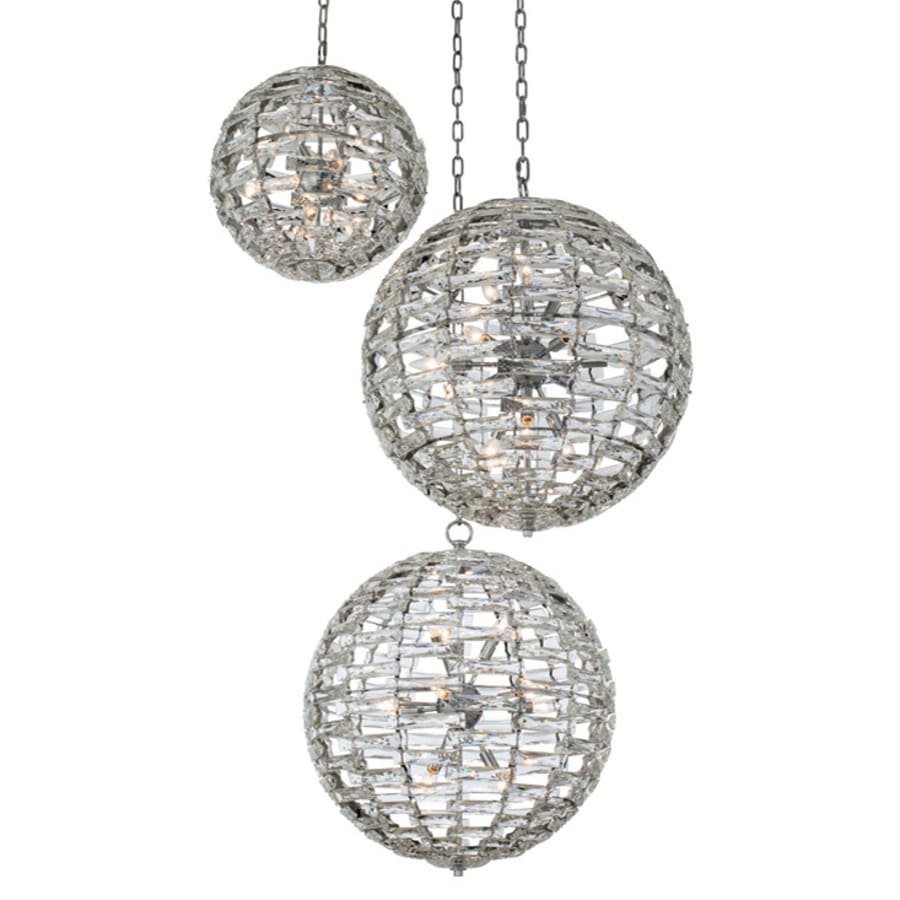 Allegri Alta 33 Light 48″ Wide Crystal Multi Light Pendant – (1) 18″ and (2) 26″ Spheres