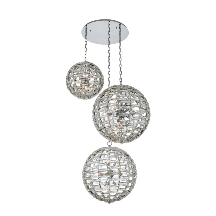 Allegri Alta 33 Light 48" Wide Crystal Multi Light Pendant - (1) 18" and (2) 26" Spheres - Image 2