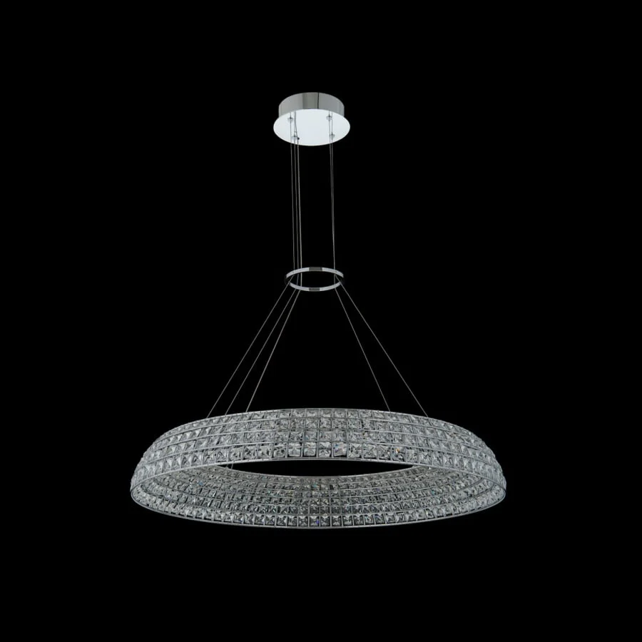 Allegri Nuvole 36" Wide LED Crystal Drum Chandelier - Image 2