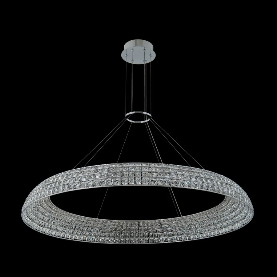 Allegri Nuvole 48" Wide LED Crystal Drum Chandelier - Image 2