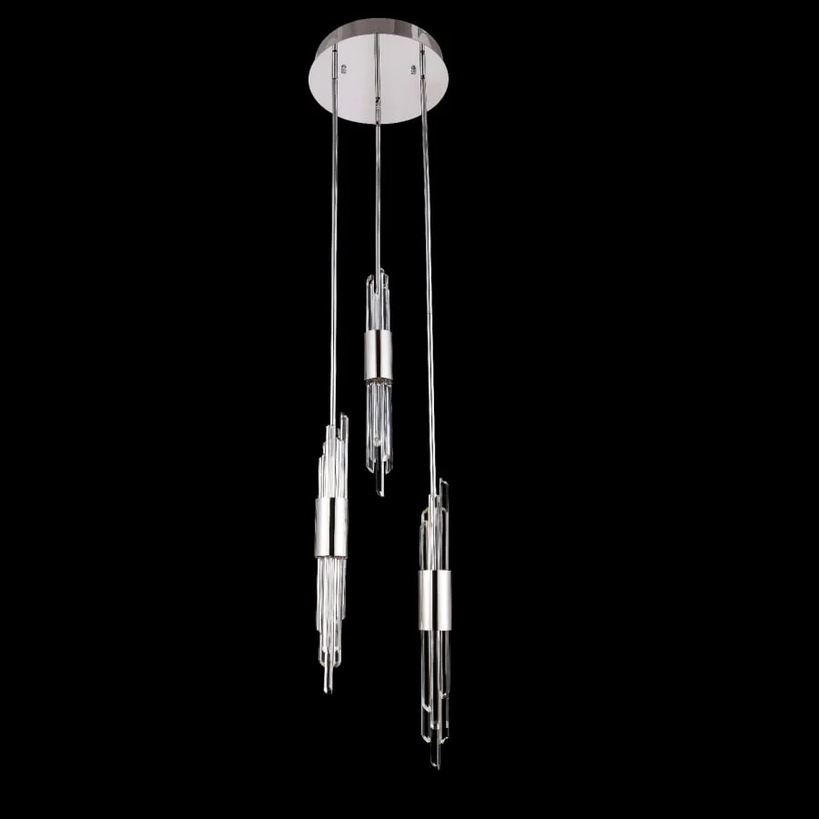 Allegri Lucca 14" Wide LED Crystal Multi Light Pendant - Image 1