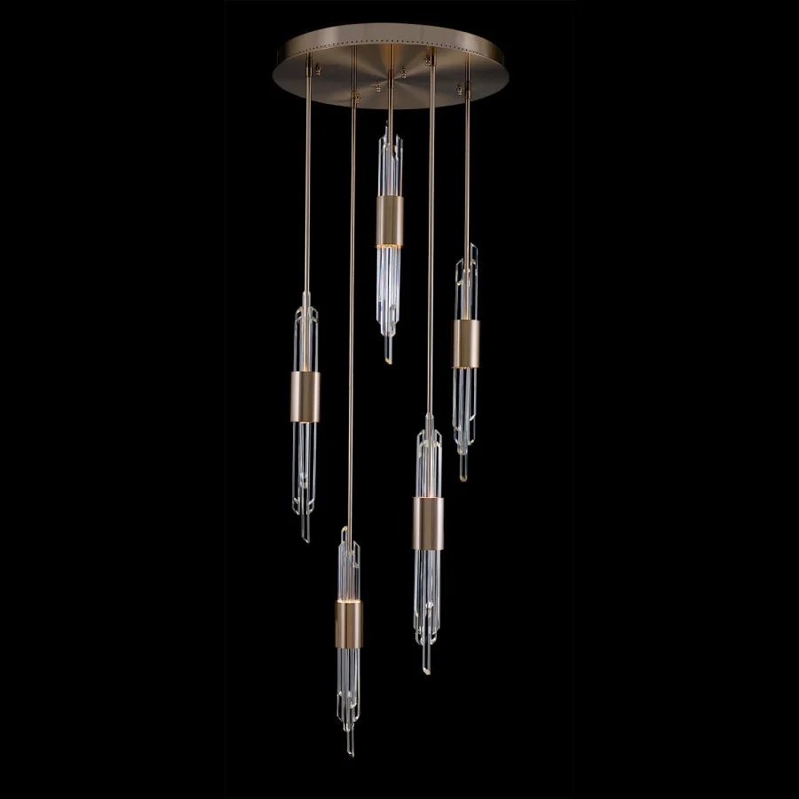 Allegri Lucca 24″ Wide LED Crystal Multi Light Pendant