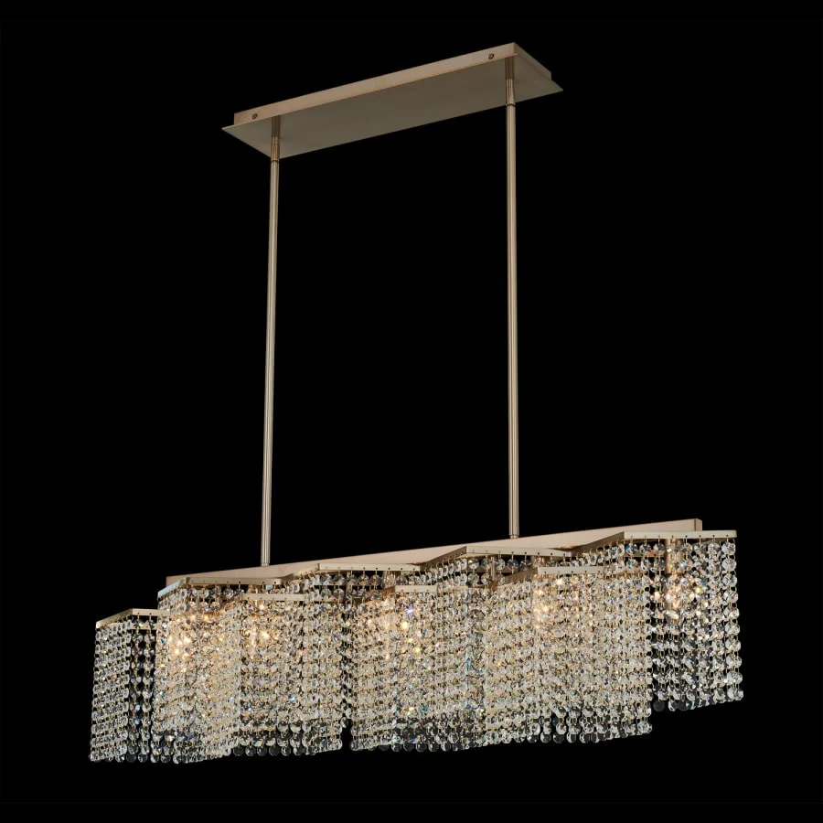 Allegri Cometa 5 Light 40″ Wide Crystal Linear Pendant