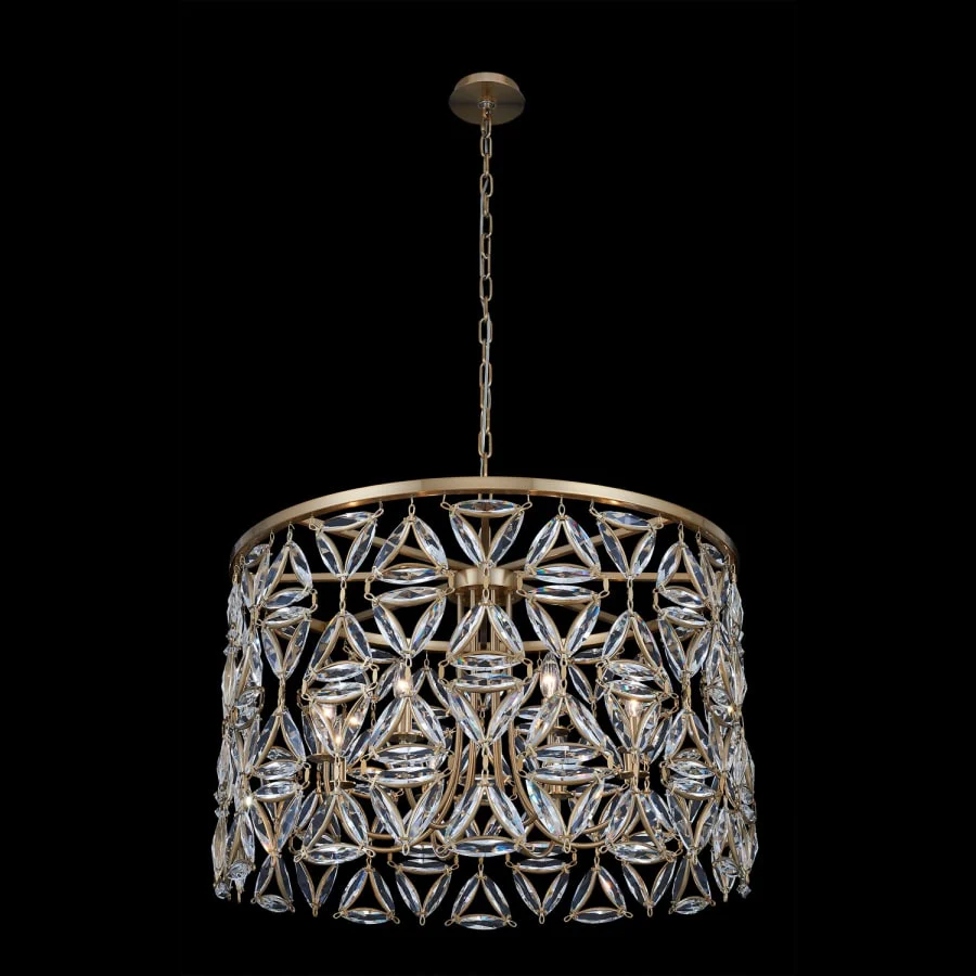 Allegri Triangulo 8 Light 34" Wide Crystal Drum Chandelier - Image 1
