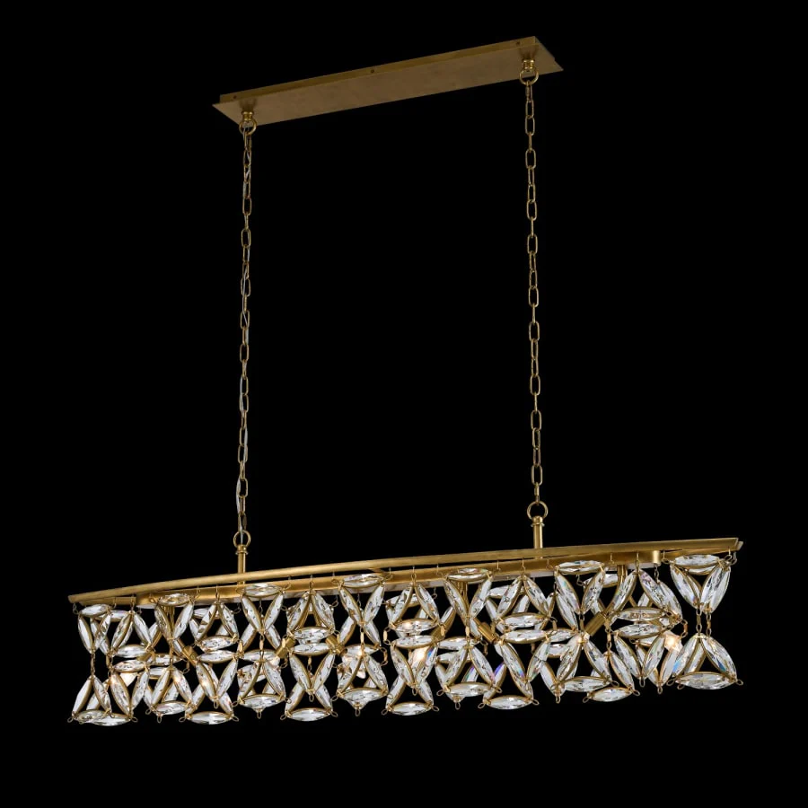 Allegri Triangulo 8 Light 60" Wide Crystal Linear Pendant - Image 1