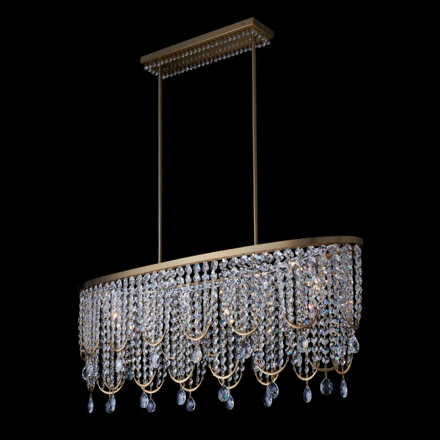 Allegri Vezzo 6 Light 45" Wide Crystal Linear Pendant - Image 1
