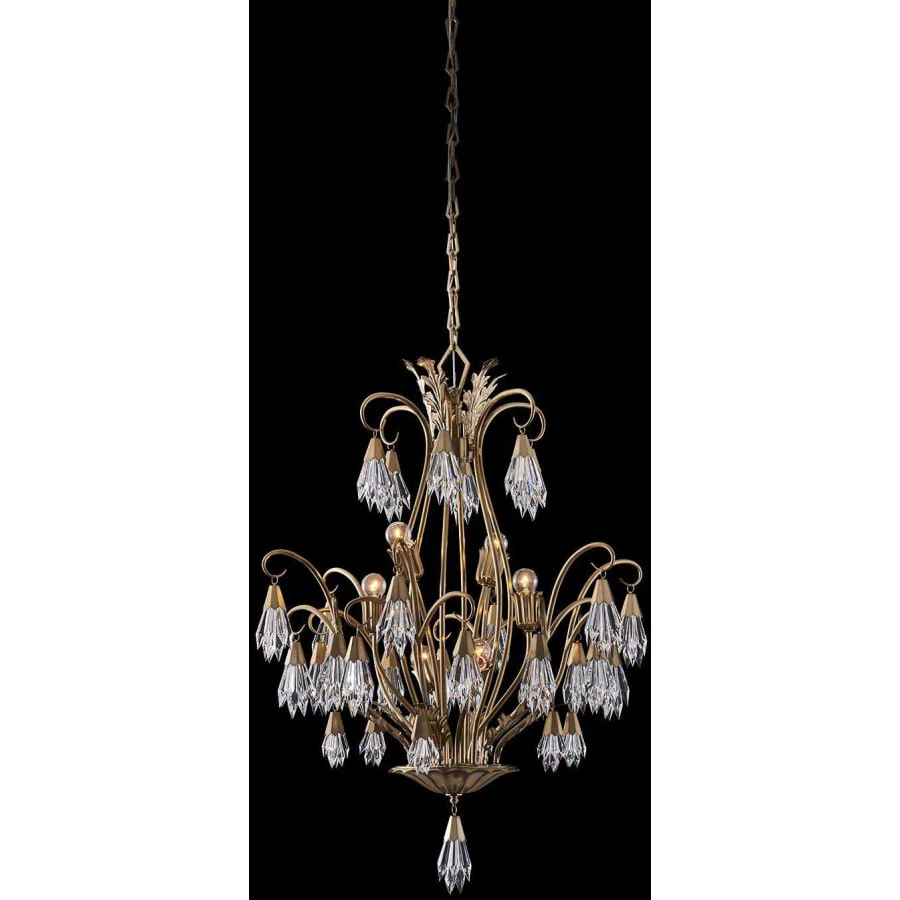 Allegri Tulipani 6 Light 28" Wide Crystal Empire Chandelier - Image 1