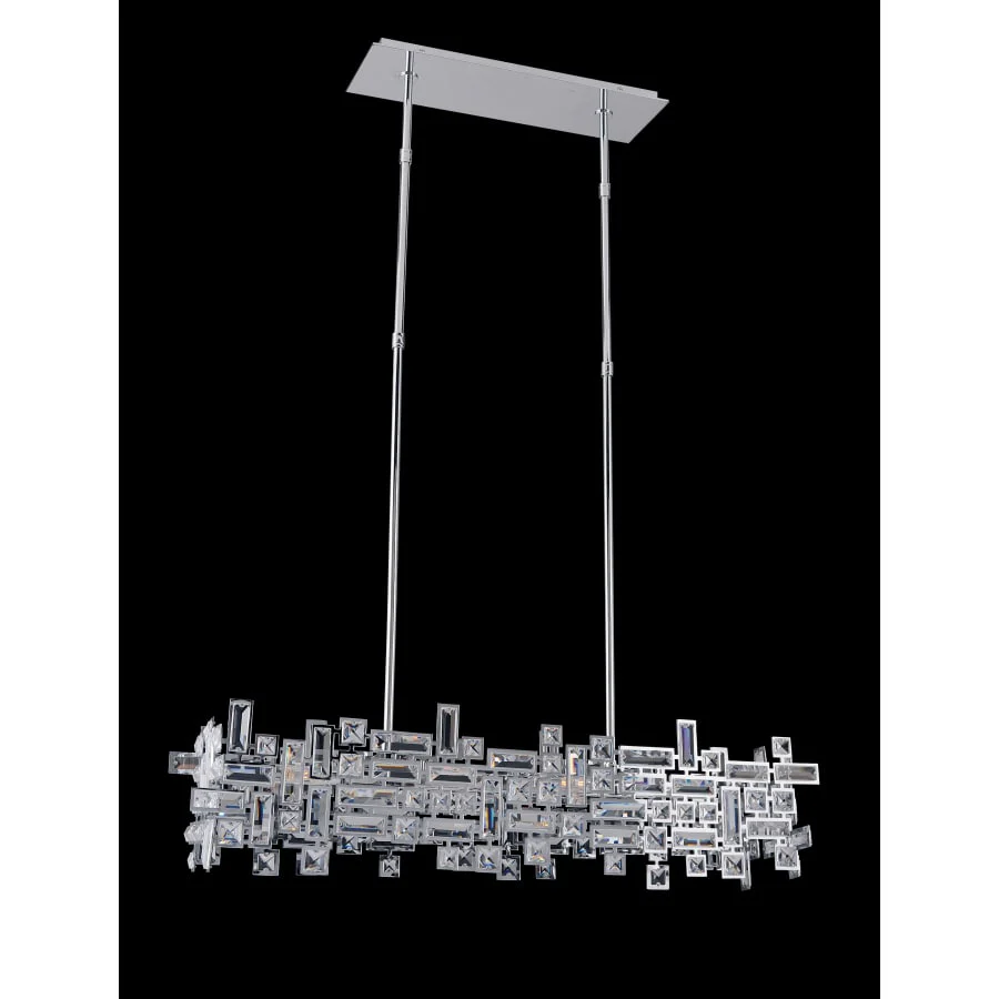 Allegri Vermeer 6 Light 35" Wide Crystal Linear Chandelier - Image 1