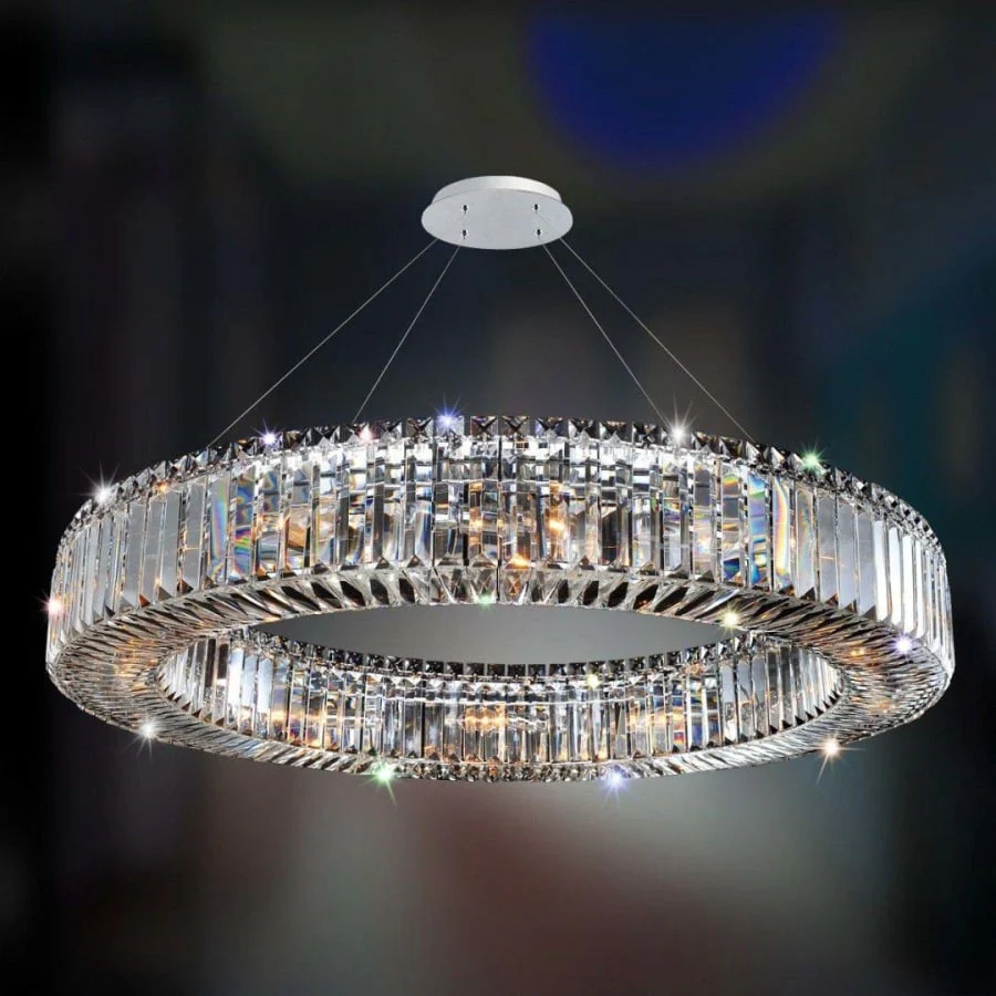 Allegri Rondelle 12 Light 36″ Wide Crystal Pendant