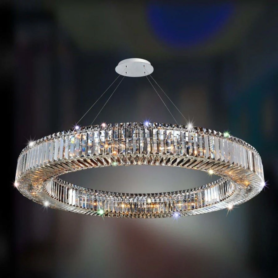 Allegri Rondelle 18 Light 47″ Wide Crystal Pendant