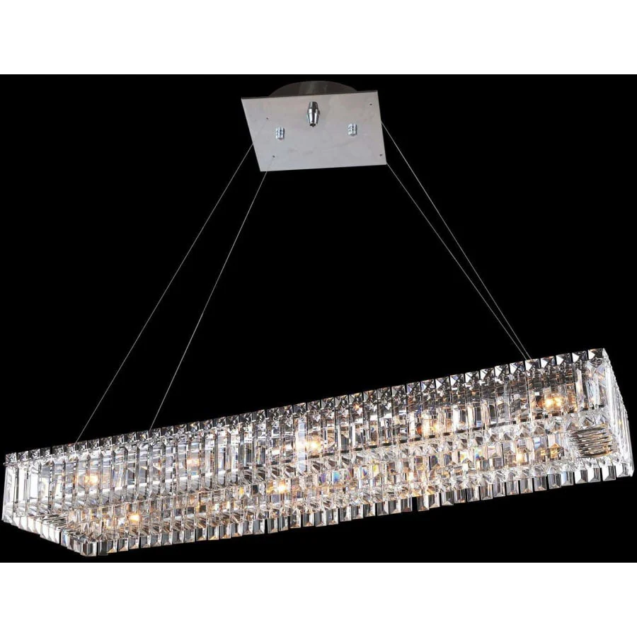 Allegri Baguette 12 Light 43″ Wide Crystal Linear Pendant
