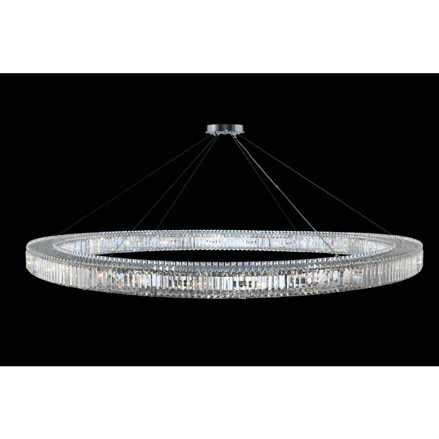 Allegri Rondelle 84" Wide Ring Chandelier with Firenze Crystal - Image 1