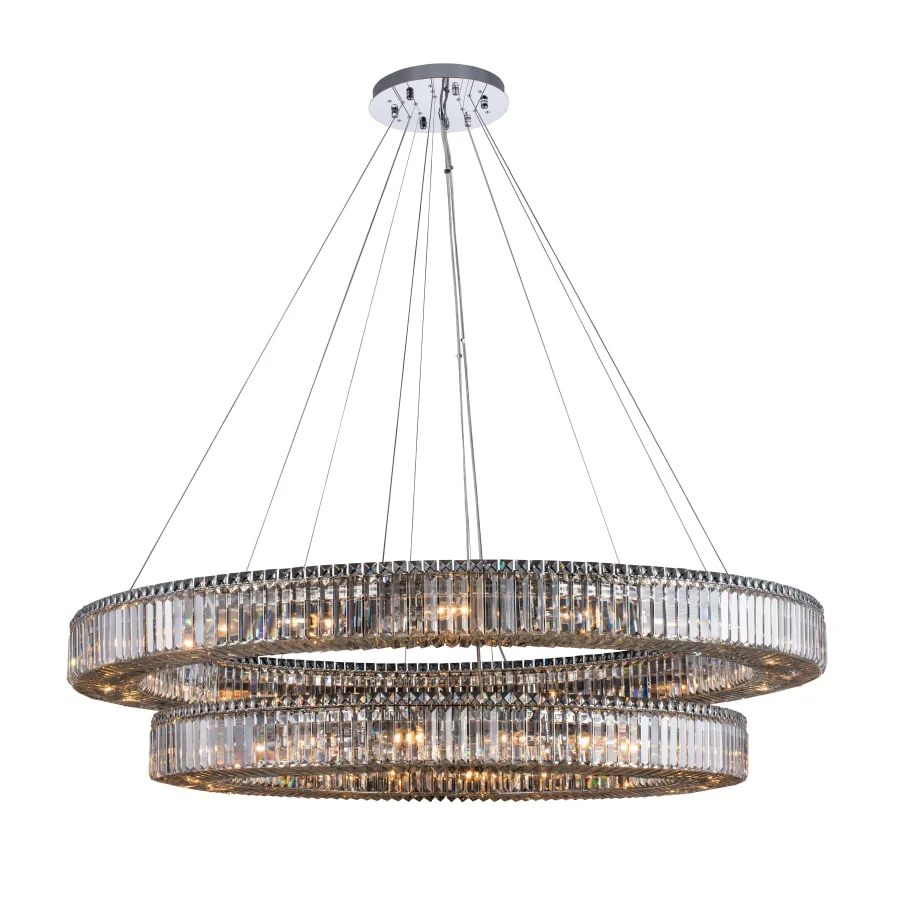 Allegri Rondelle 36 Light 60" Wide Crystal Ring Chandelier - Image 1
