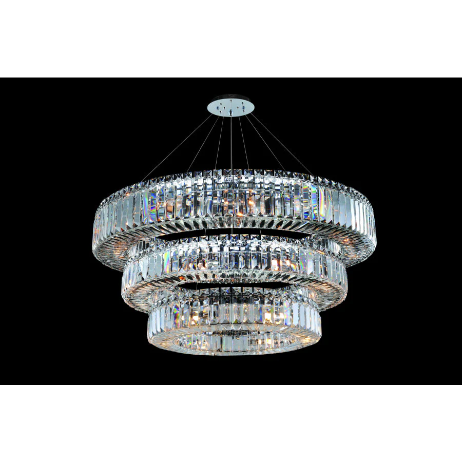 Allegri Quantum Rondelle 39 Light Three Tier Chandelier - Image 1