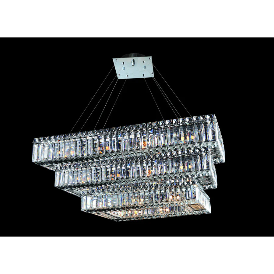 Allegri Quantum Baguette 30 Light Three Tier Chandelier - Image 1