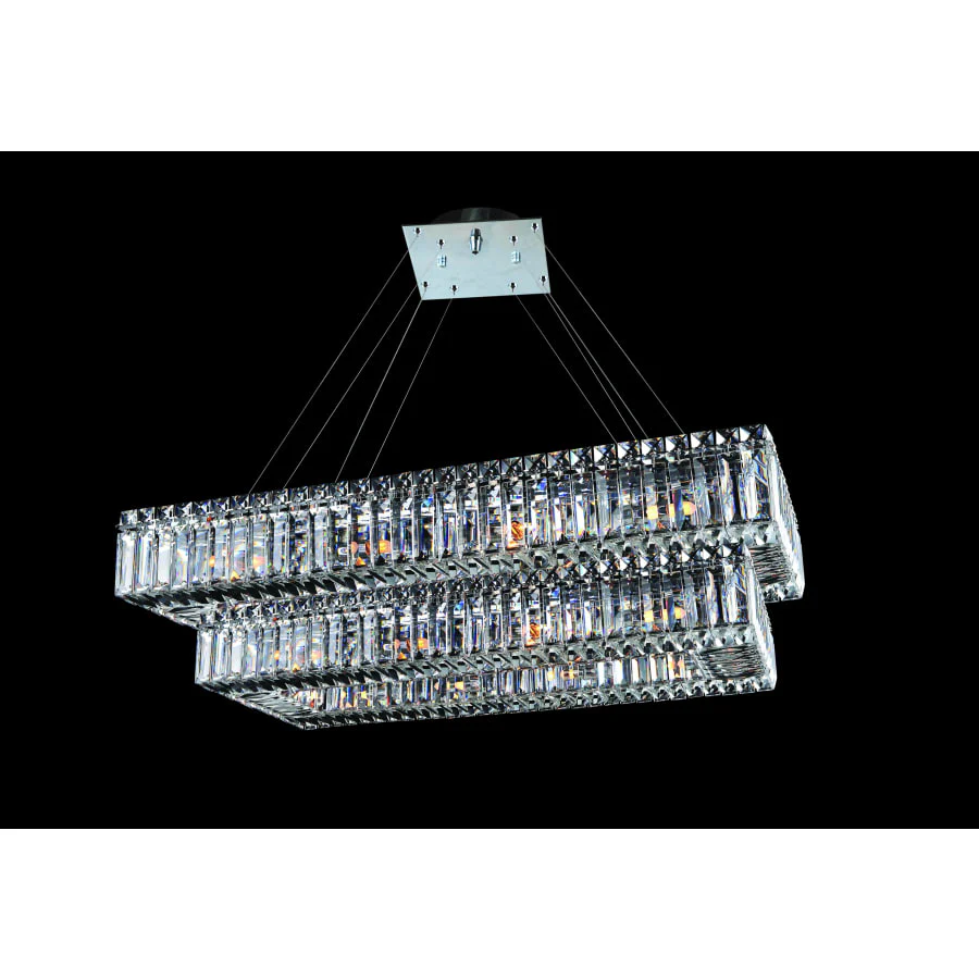 Allegri Quantum Baguette 26 Light Two Tier Chandelier - Image 1