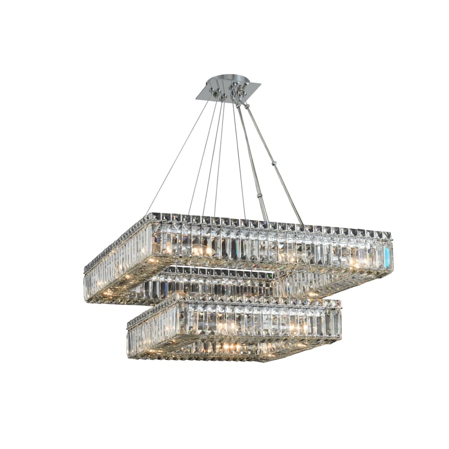 Allegri Quadro 2 Light 38" Wide Square Ring Chandelier with Firenze Crystal - Image 1