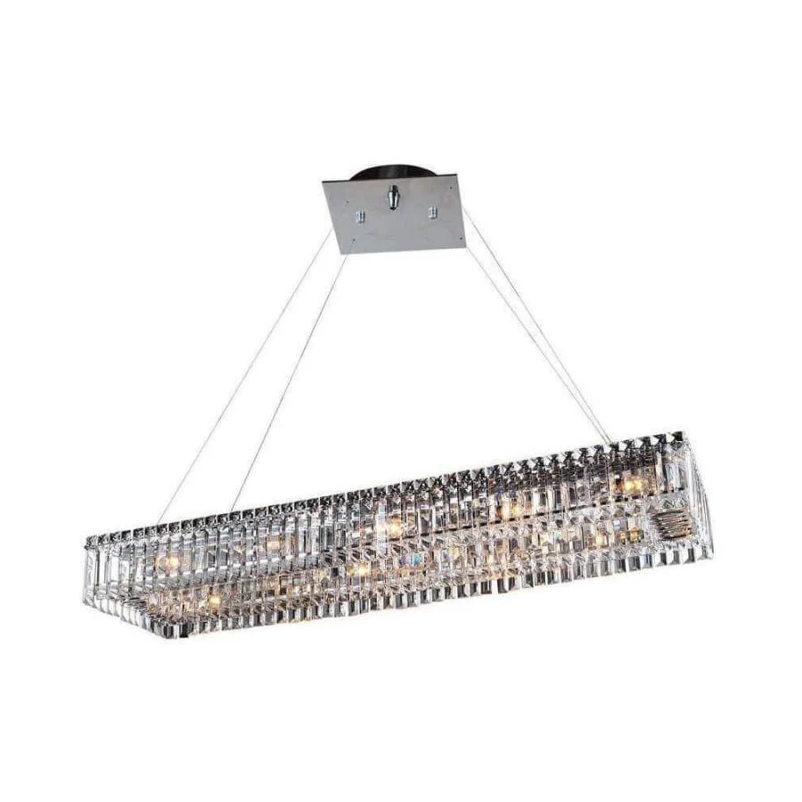 Allegri Baguette 14 Light 43″ Wide Crystal Linear Chandelier
