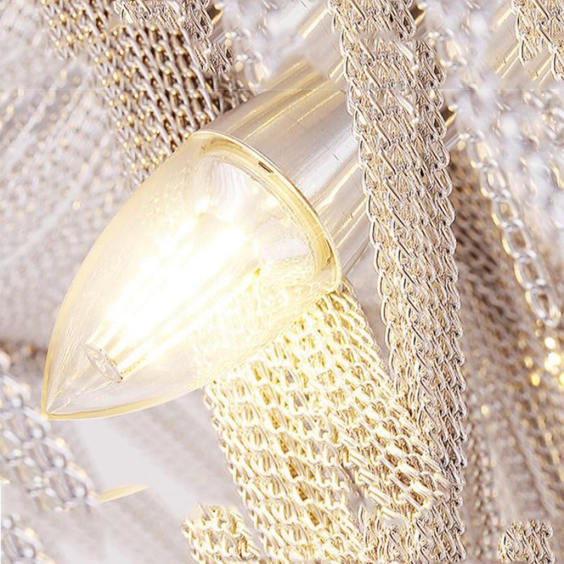 Modern Aluminum Chain Tassel Chandelier - Image 3