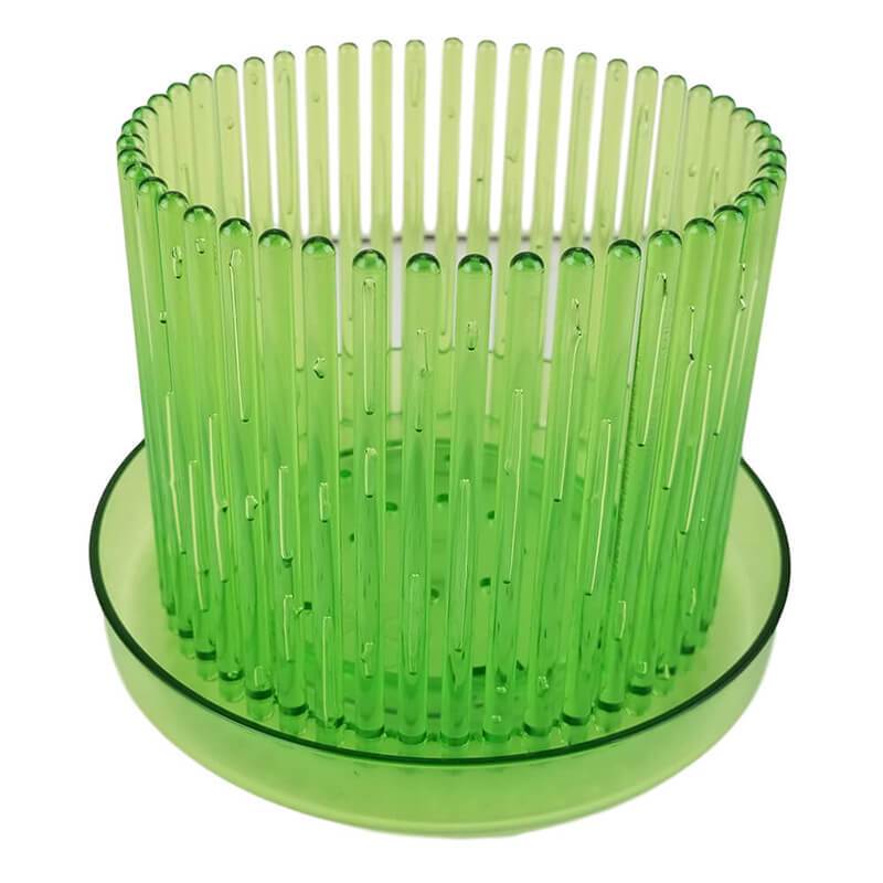 5.25" Apple Green Carousel Orchid Pot and Saucer - Image 1