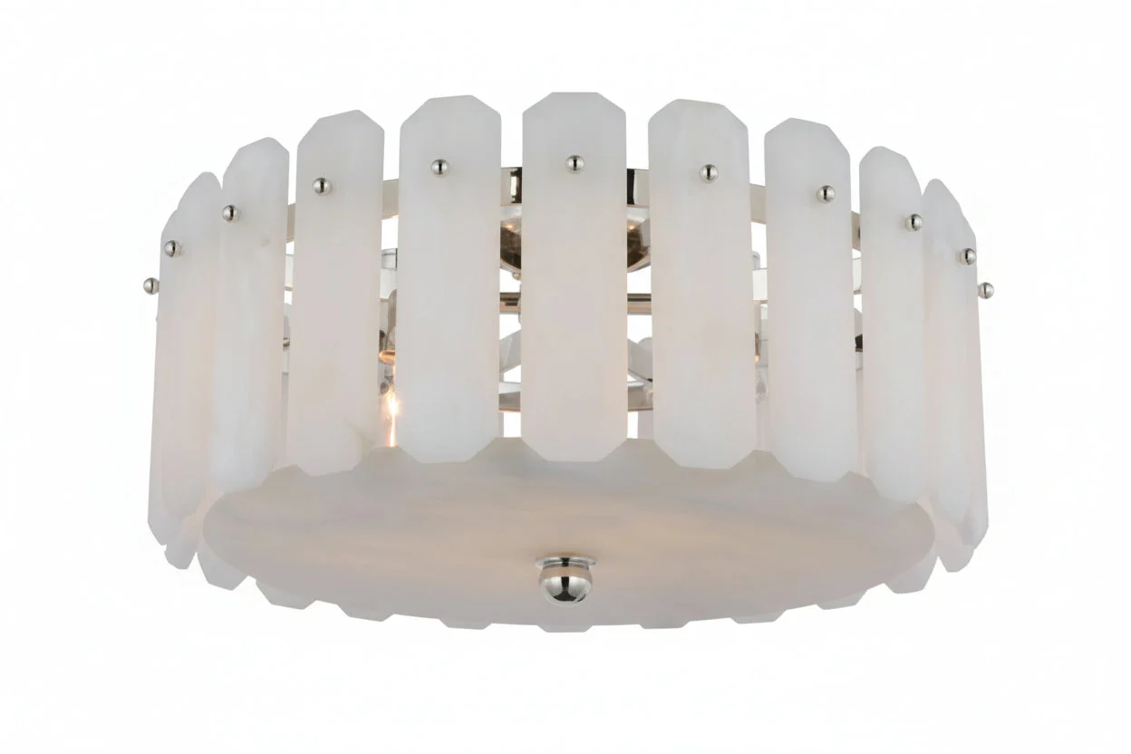 Alabaster Downtor Chandelier 18"D - Image 2