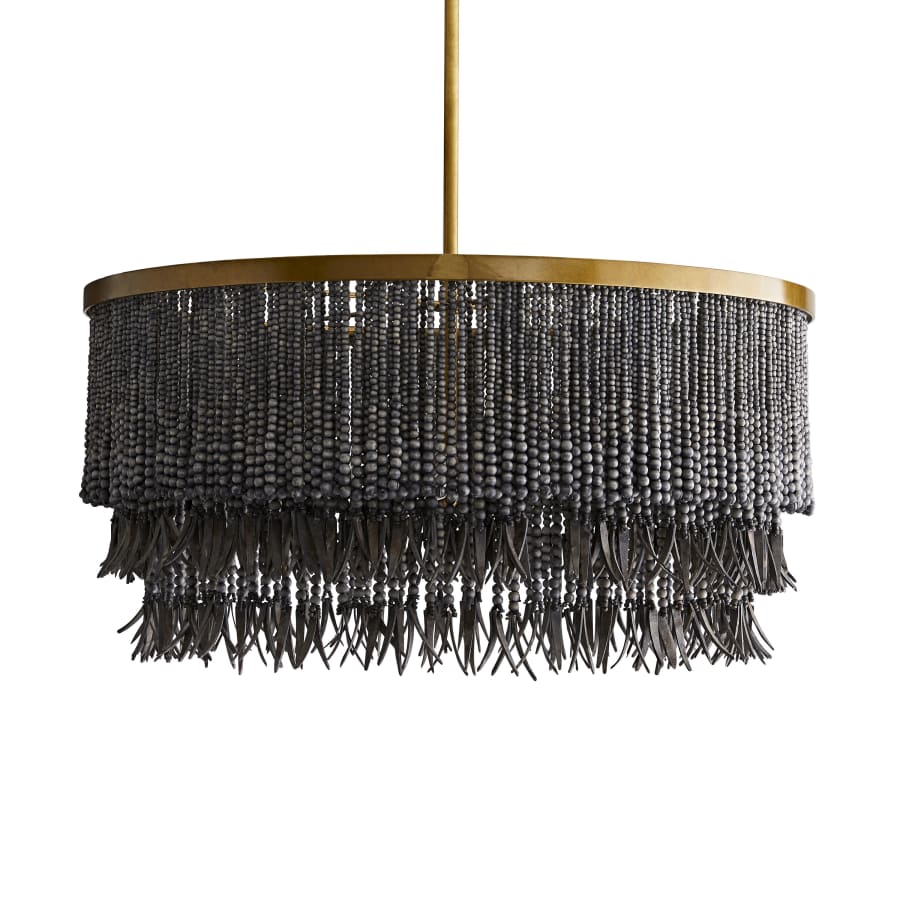 Arteriors Baja 3 Light 30" Wide Beaded Drum Chandelier - Image 1