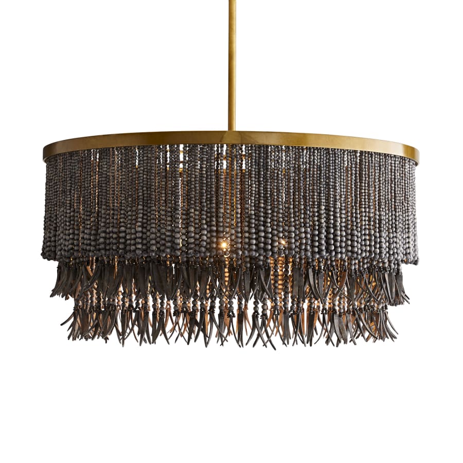 Arteriors Baja 3 Light 30" Wide Beaded Drum Chandelier - Image 2
