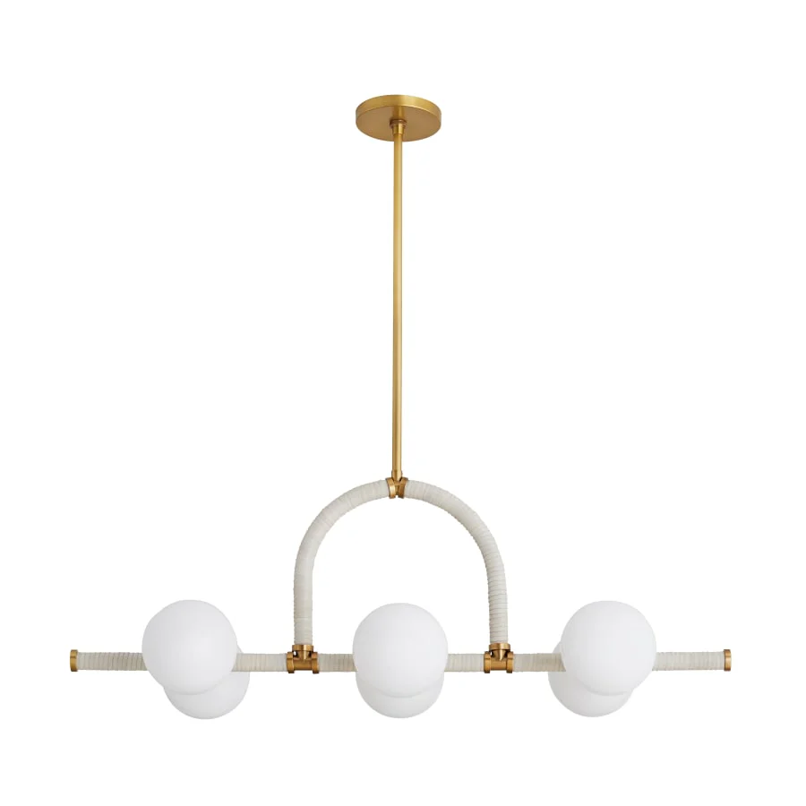 Arteriors Harrison 6 Light 42" Wide Linear Chandelier - Image 1