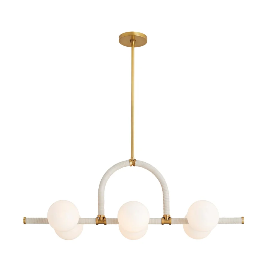 Arteriors Harrison 6 Light 42" Wide Linear Chandelier - Image 2