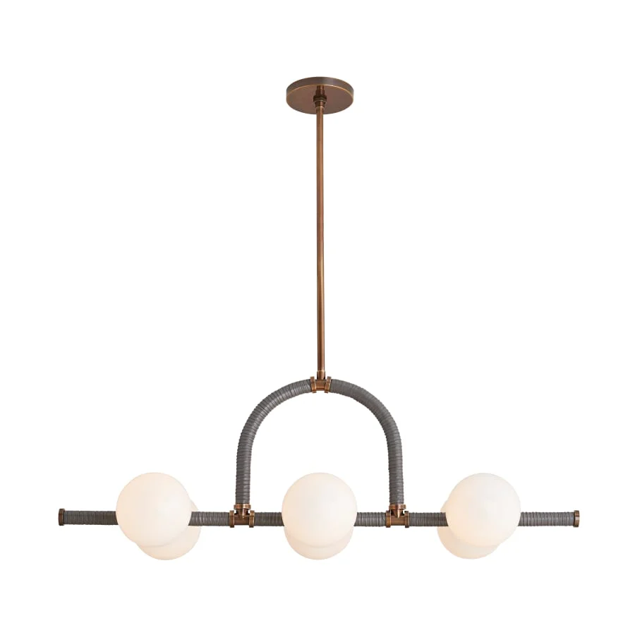 Arteriors Harrison 6 Light 42" Wide Linear Chandelier - Image 3