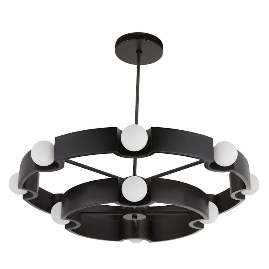 Arteriors Hans 44" Wide LED Ring Chandelier with Frosted Glass Shades - Image 2