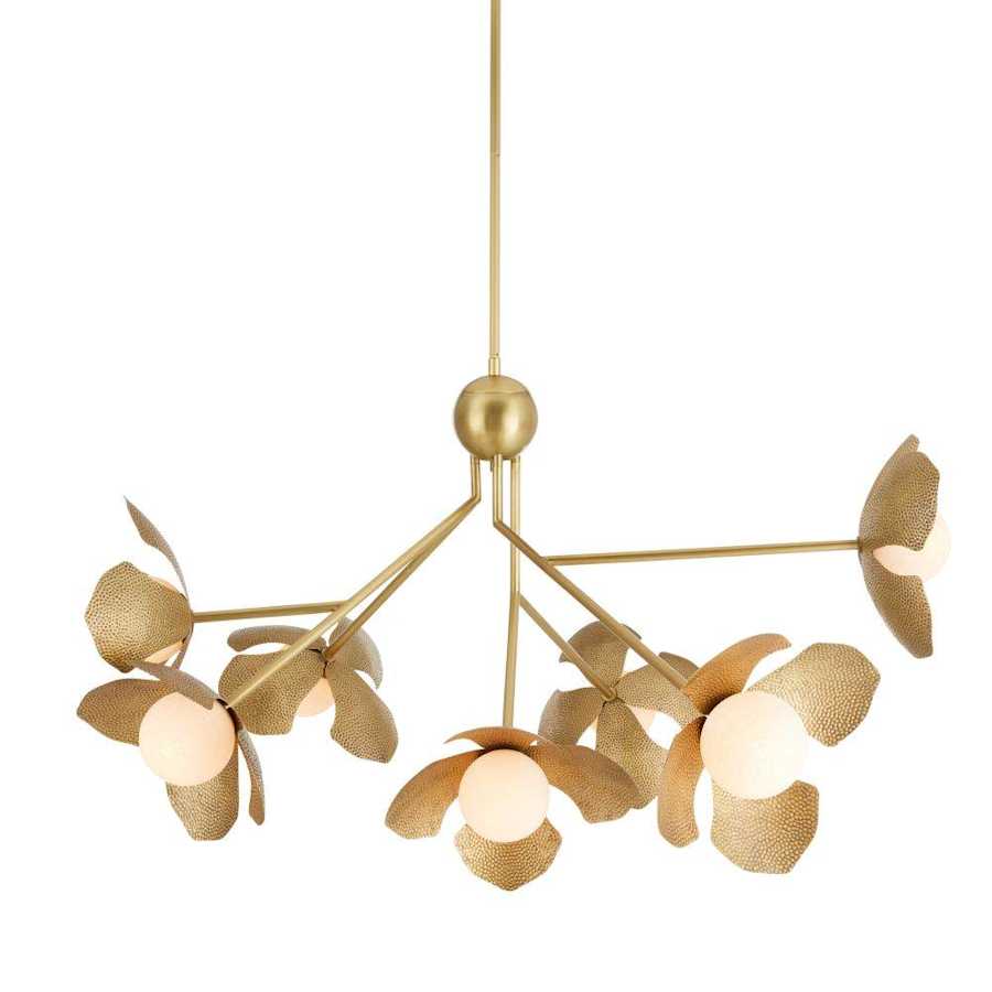 Arteriors Generosa 7 Light 57" Wide Chandelier with Hammered Iron Shades - Image 1