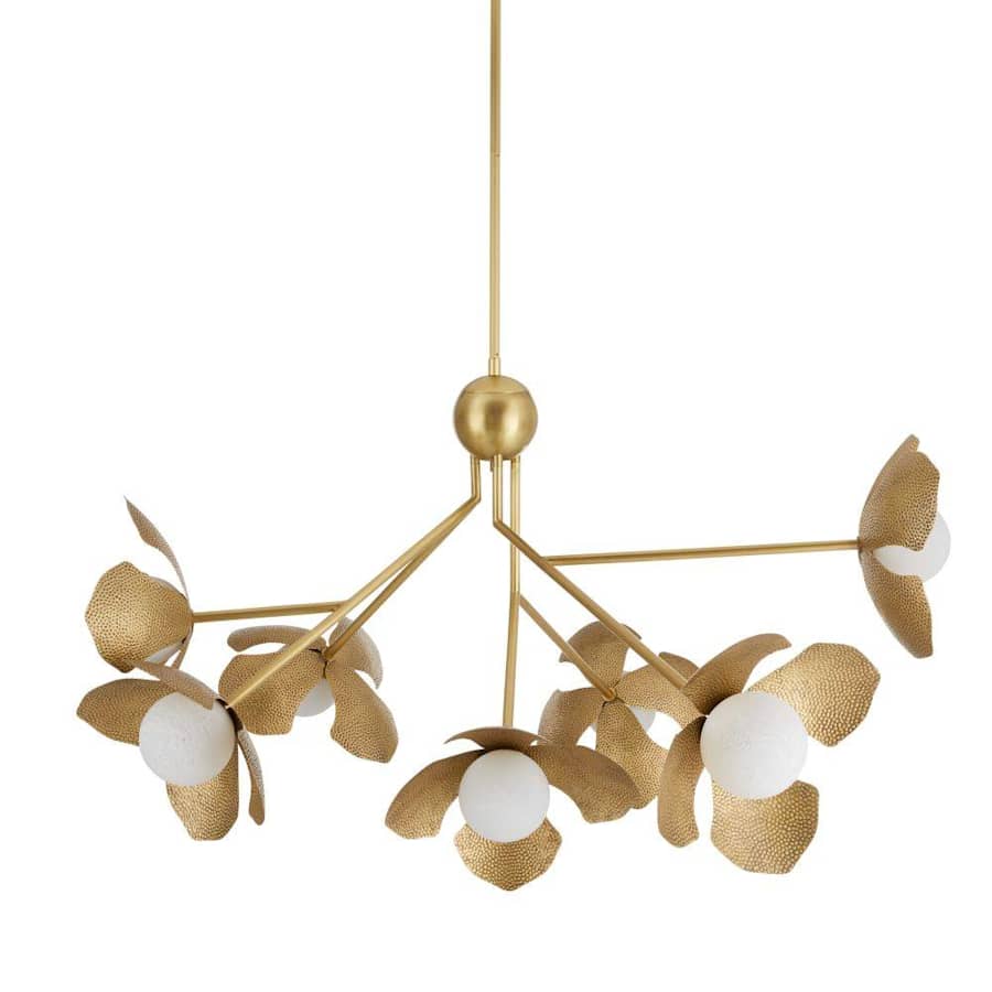 Arteriors Generosa 7 Light 57" Wide Chandelier with Hammered Iron Shades - Image 2