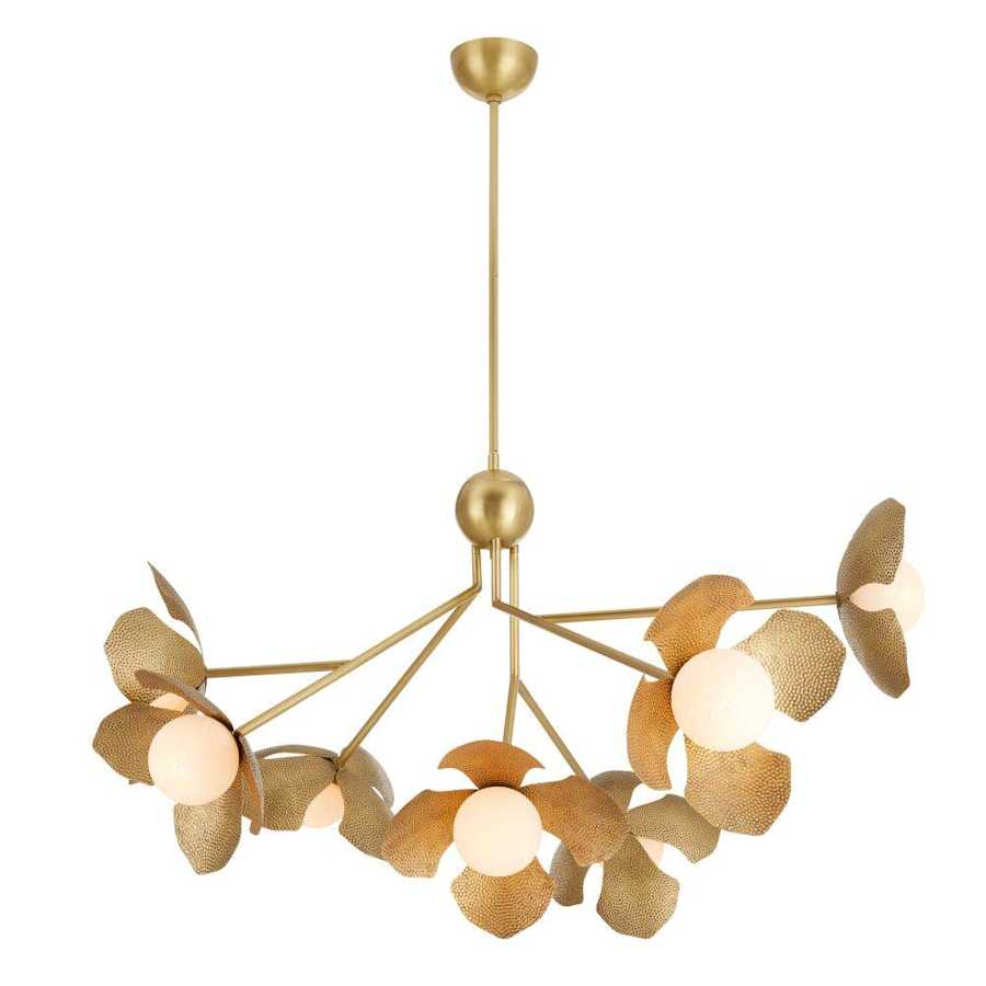 Arteriors Generosa 7 Light 57" Wide Chandelier with Hammered Iron Shades - Image 3
