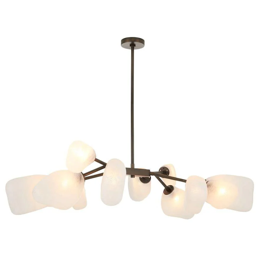 Arteriors Grozny 12 Light 44" Wide Linear Chandelier with Frosted Glass Shades - Image 1