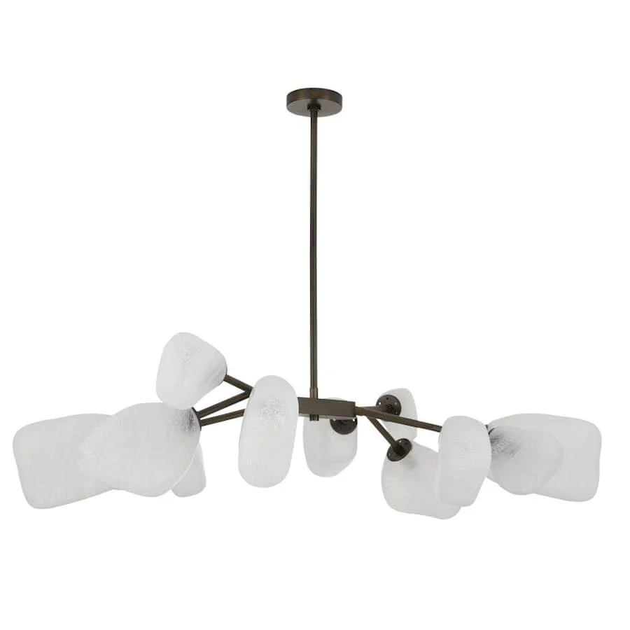 Arteriors Grozny 12 Light 44" Wide Linear Chandelier with Frosted Glass Shades - Image 2