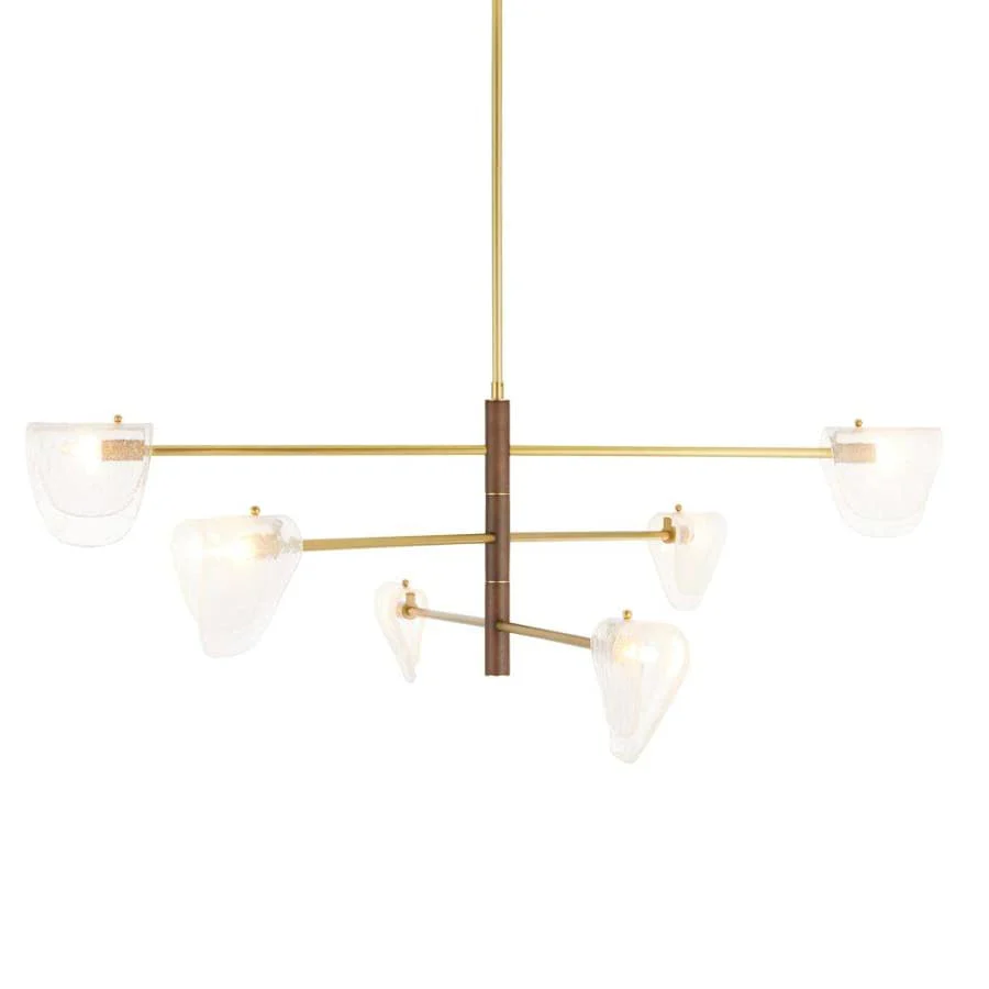 Arteriors Hockless 6 Light 52" Wide Chandelier with Seedy Glass Shades - Image 1