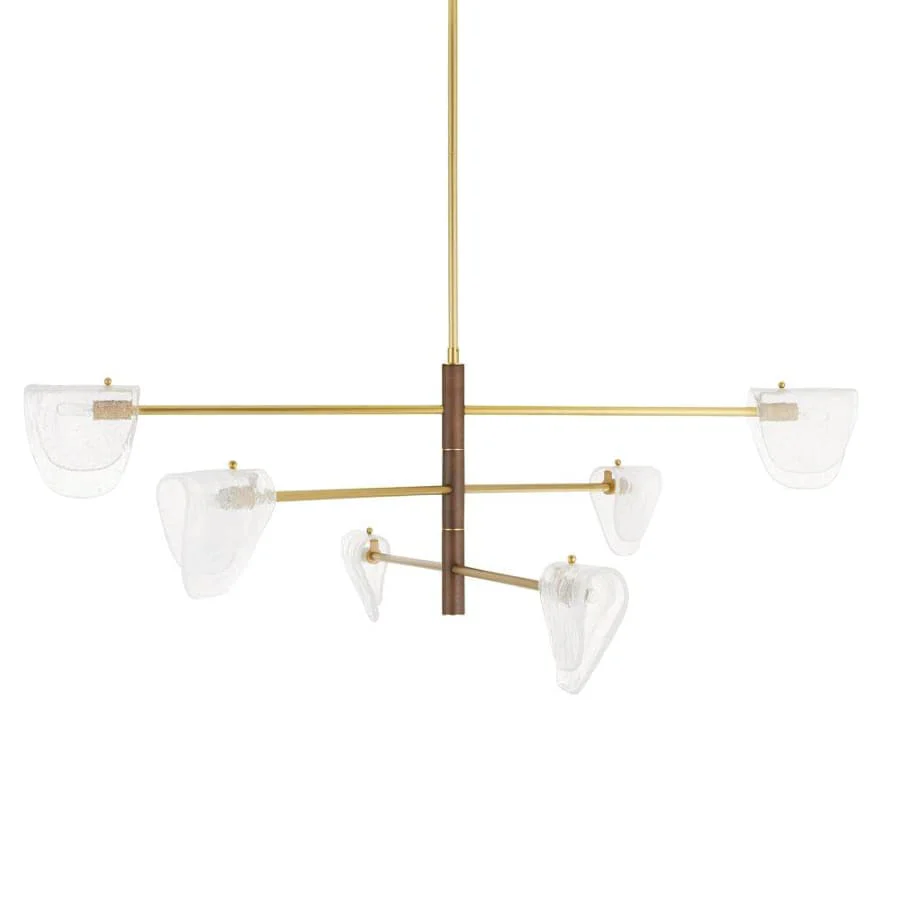 Arteriors Hockless 6 Light 52" Wide Chandelier with Seedy Glass Shades - Image 2