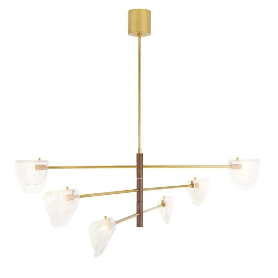 Arteriors Hockless 6 Light 52" Wide Chandelier with Seedy Glass Shades - Image 3
