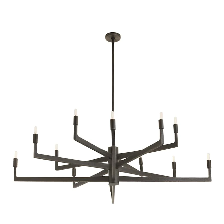 Arteriors Griff Large Chandelier 12 Light 56" Wide Taper Candle Style Chandelier - Image 2