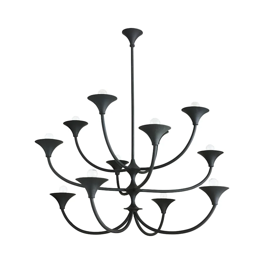 Arteriors Larkin Chandelier 12 Light 42" Wide Wrought Iron Abstract Chandelier - Image 2