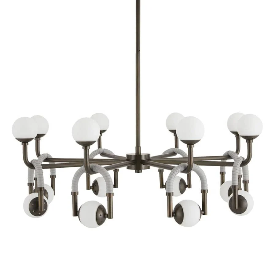 Arteriors Hollins 33" Wide LED Chandelier with Opal Glass Shades - Image 2