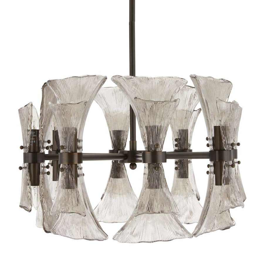 Arteriors Gwendolyn 16 Light 24" Wide Chandelier with Ribbed Glass Shades - Image 2