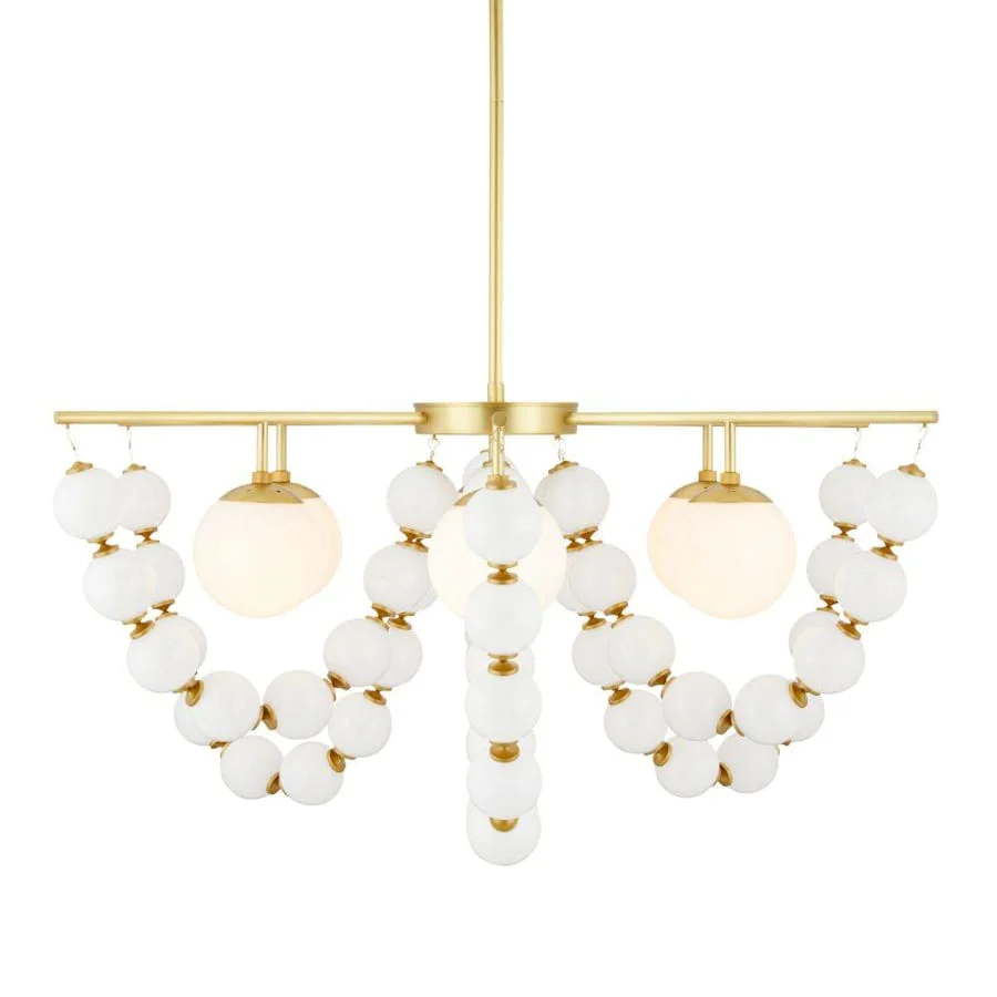 Arteriors Genesis 5 Light 42" Wide Chandelier with Opal Glass Shades - Image 1
