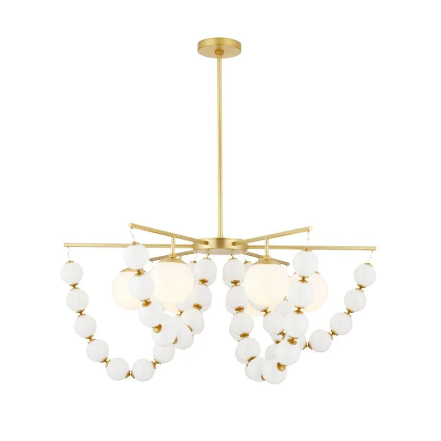 Arteriors Genesis 5 Light 42" Wide Chandelier with Opal Glass Shades - Image 3