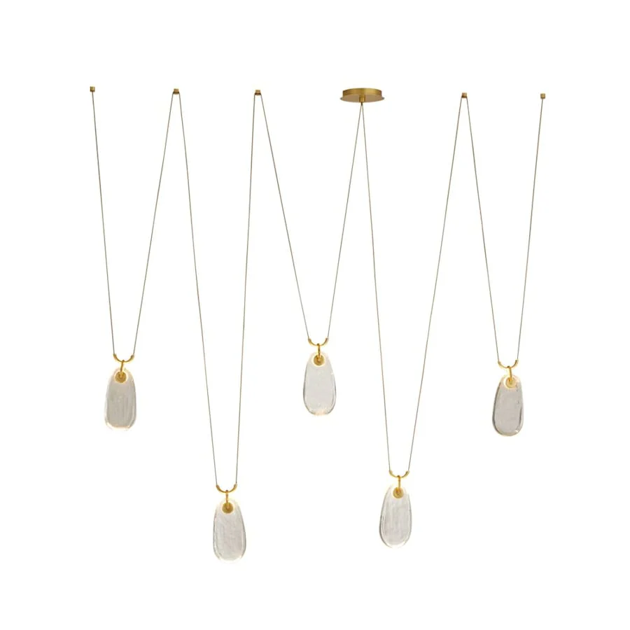 Arteriors Melt 38" Wide LED Linear Pendant with Clear Glass Shades - Image 1