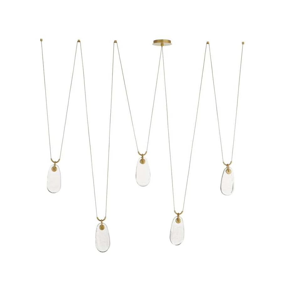 Arteriors Melt 38" Wide LED Linear Pendant with Clear Glass Shades - Image 2