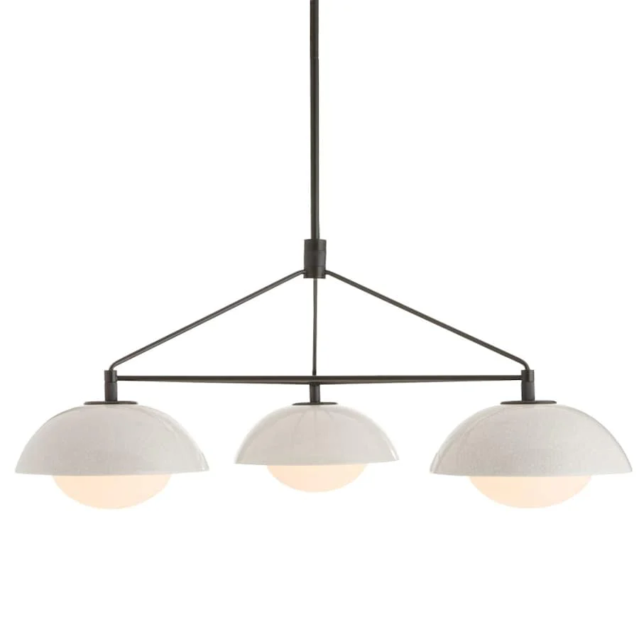 Arteriors Glaze 3 Light 38" Wide Chandelier with Ceramic and Opal Glass Shades - Image 1